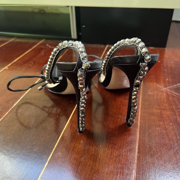 Islah Satin and Crystals Sandal - 8.5 / Black / Satin & Crystal lightly used - Picture 4 of 9